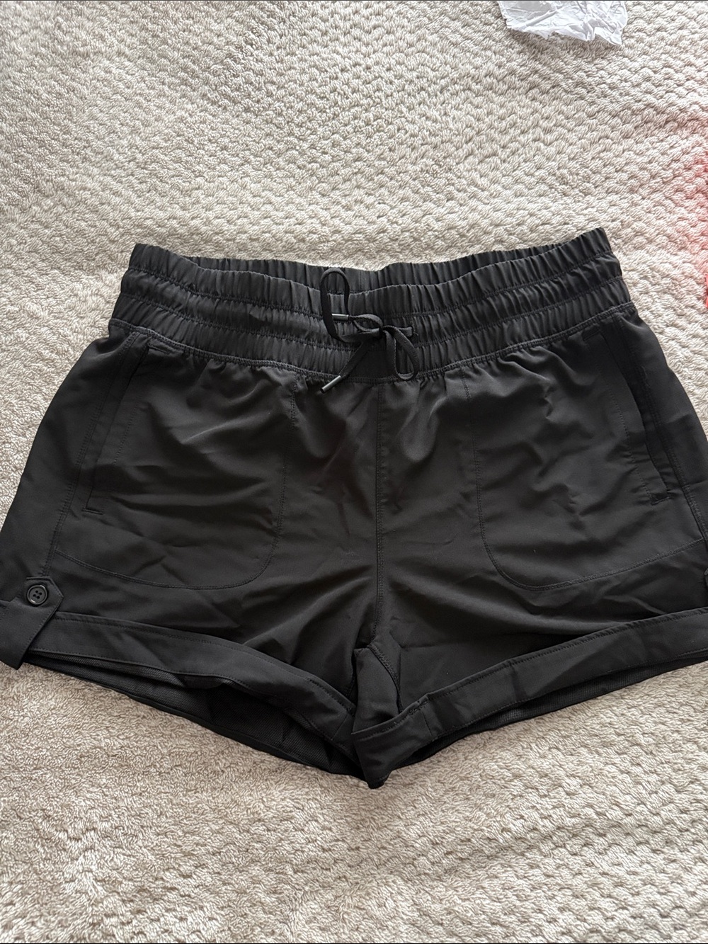 90 Degree By Reflex Women's Black Athletic Drawstring Shorts